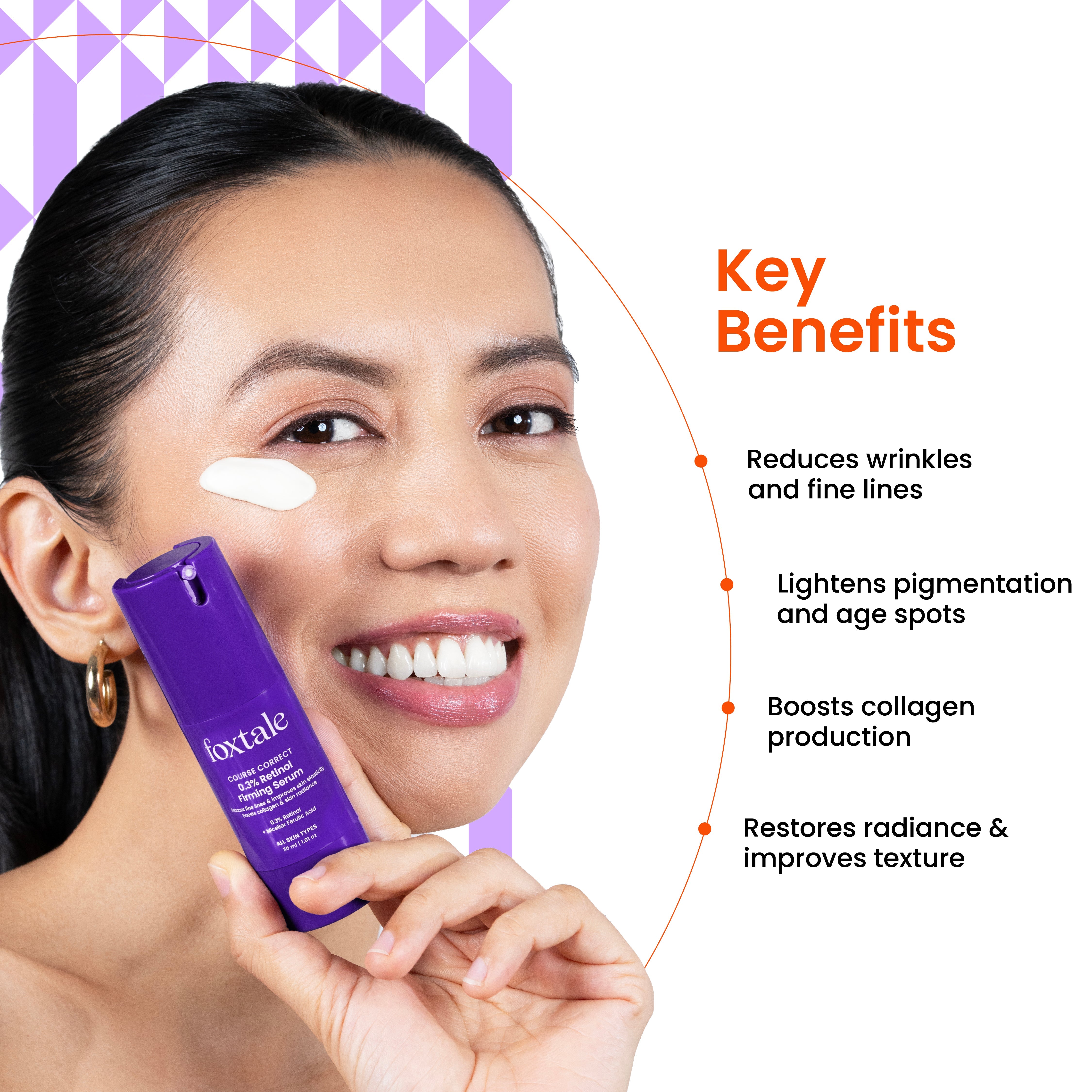 Foxtale 0.3% Retinol + Ferulic Acid Serum Prevent 8 signs of aging with 0.3% Retinol + Ferulic Acid Serum | 30 ml - Image 2 - Buy from Indicrest