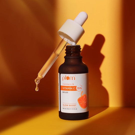 Plum 15% Vitamin C Serum with Mandarin for glowing skin | Boosts Glow & Fades Dark Spots In 2 Weeks | Dermat-Tested, 30ml Buy at Indicrest