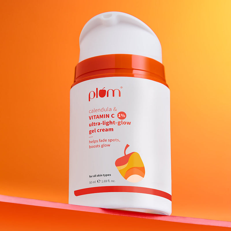 Plum 1% Vitamin C Ultra-Light-Glow Boosting Gel Cream with Alpha Arbutin | Boosts Glow | Fades Dark Spots & Pigmentation | Deeply Hydrates, 50g Buy at Indicrest