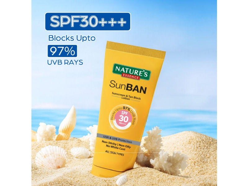 Nature's Essence Sunban SPF 30 PA+++ Sunscreen & Tan Block Lotion, 60ml Buy at Indicrest Image 2