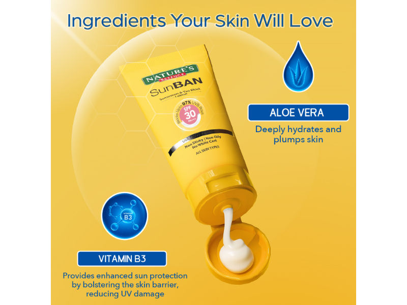 Nature's Essence Sunban SPF 30 PA+++ Sunscreen & Tan Block Lotion, 60ml Buy at Indicrest Image 6