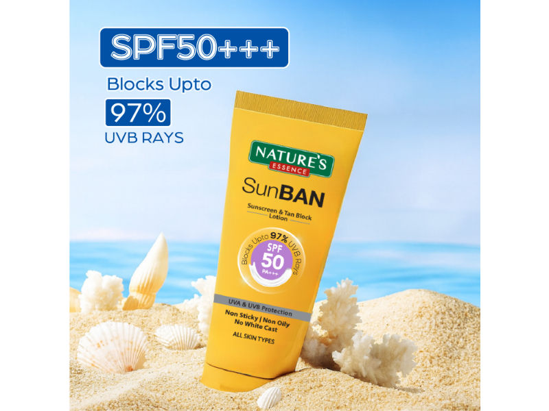 Nature's Essence Sunban SPF 50 PA+++ Sunscreen & Tan Block Lotion, 60ml Buy at Indicrest Image 3