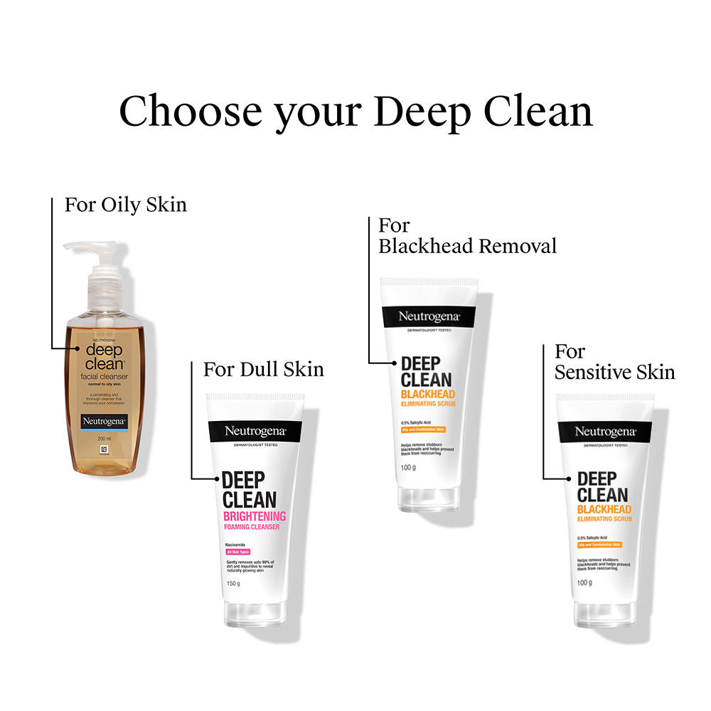 Neutrogena Deep Clean Blackhead Eliminating Face Scrub & Exfoliator with Salicylic Acid, 100g