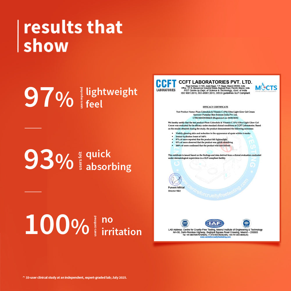 Plum 1% Vitamin C Ultra-Light-Glow Boosting Gel Cream with Alpha Arbutin | Boosts Glow | Fades Dark Spots & Pigmentation | Deeply Hydrates, 50g