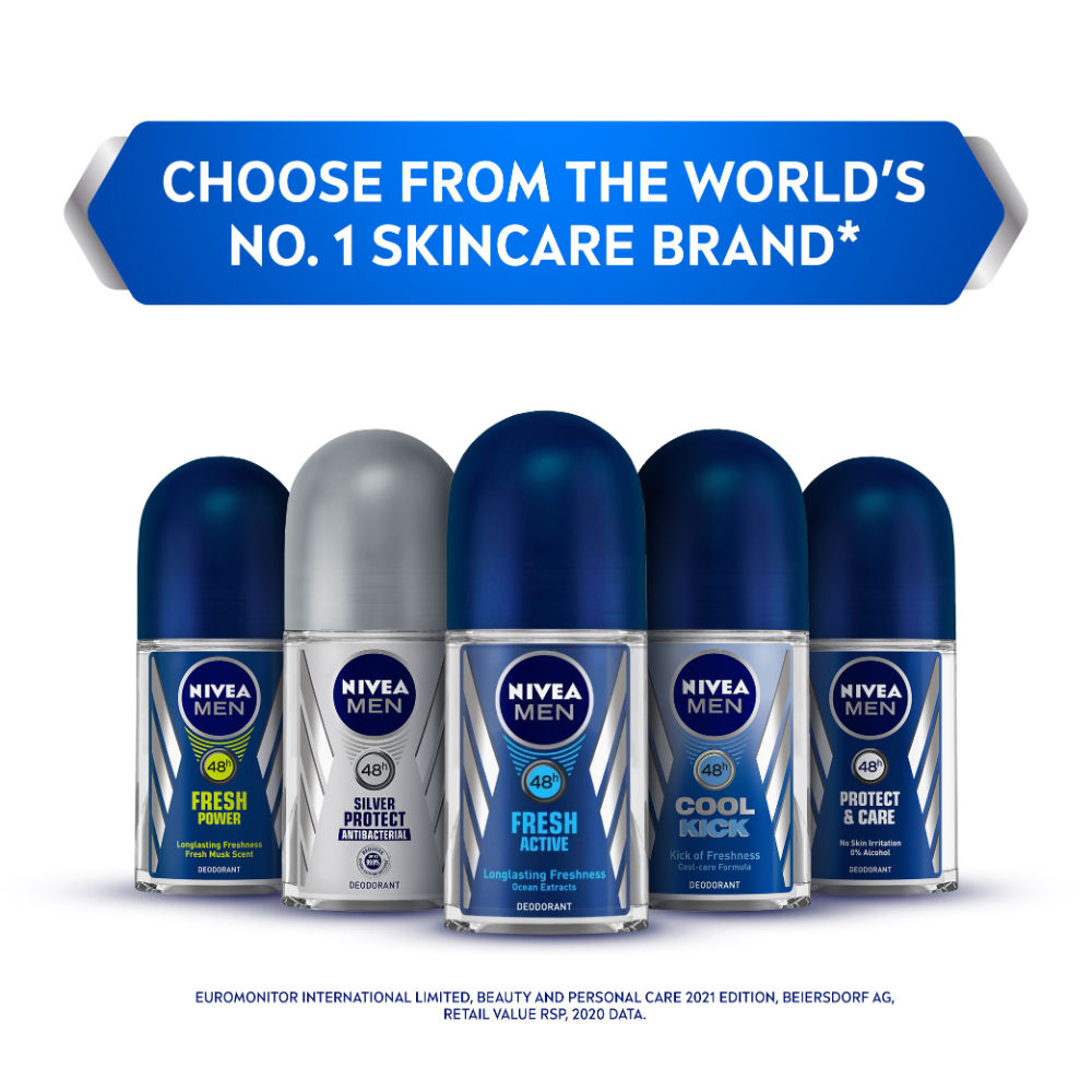 Nivea Men Cool Kick Deodorant Roll On For Men, 25ml Buy at Indicrest Image 5
