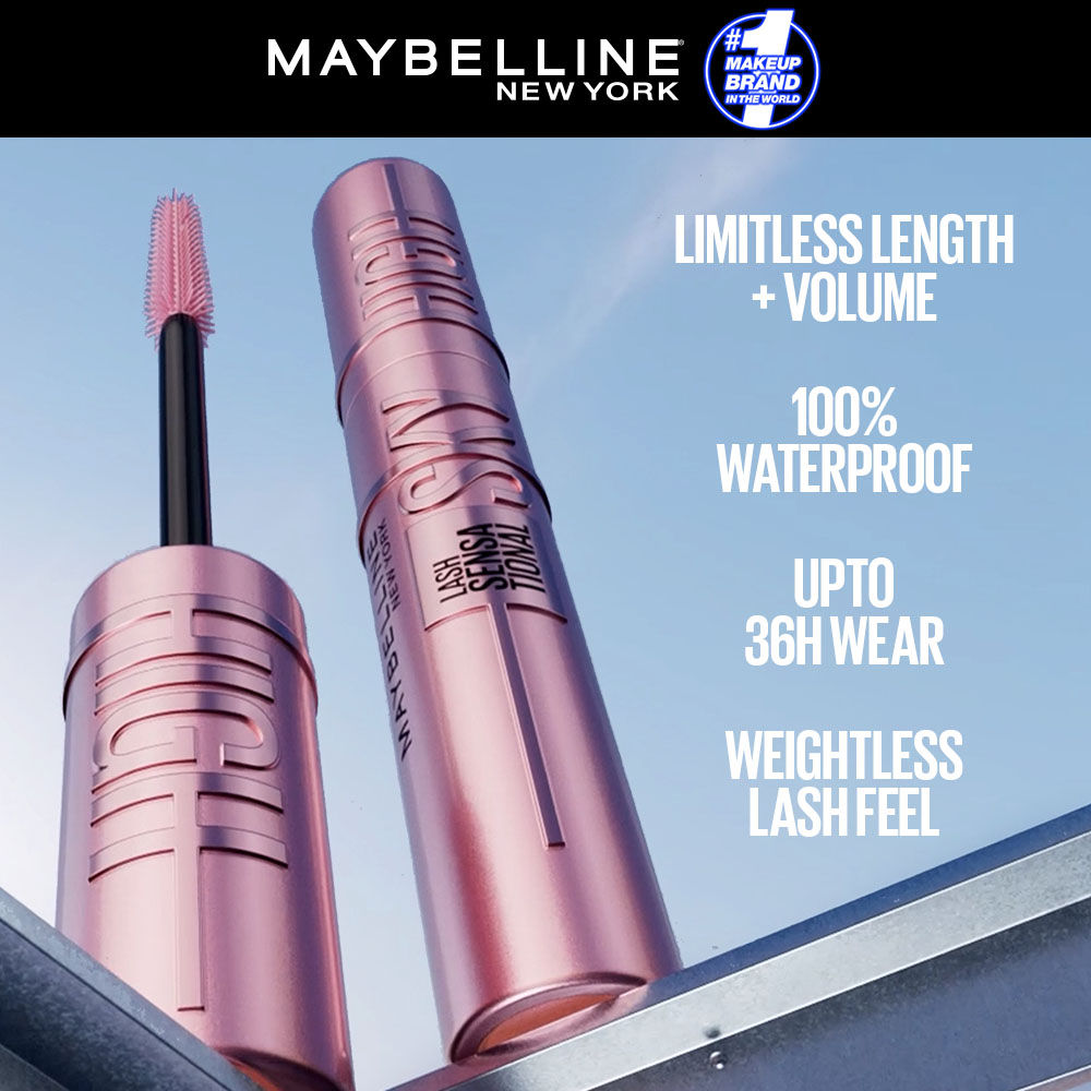 Maybelline New York Lash Sensatiol Sky High Mascara, 802 Very Black, Lengthening & Waterproof, 6ml Buy at Indicrest Image 4