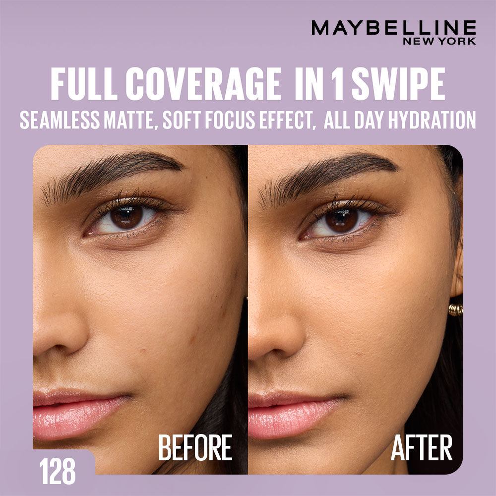 Maybelline New York Super Stay Flex Powder Foundation Compact-30H Full Cover-for Oily Skin - 128, 9g Buy at Indicrest Image 3