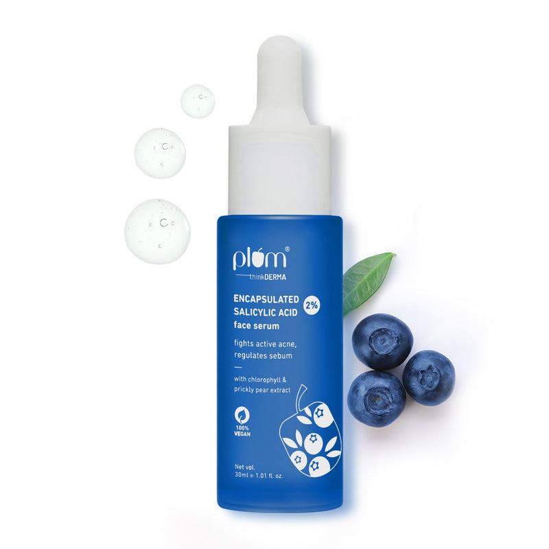 Plum 2% Encapsulated Salicylic Acid Anti-Acne Face Serum | Fights Active Acne | Controls Oil | Smoothens Skin, 30ml Buy at Indicrest
