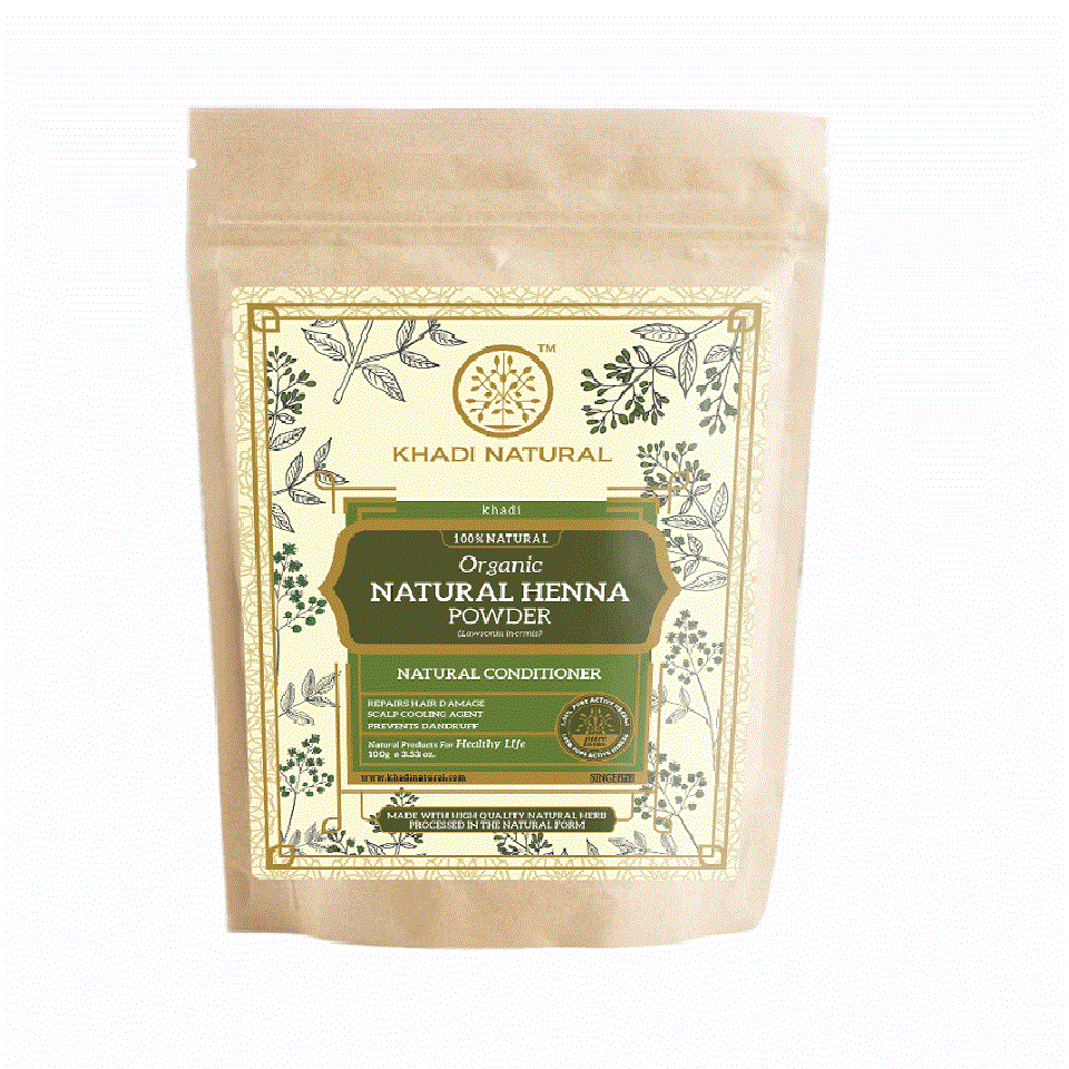 Khadi Natural Organic Natural Henna For Hair - 100% Natural - 100gm - Buy from Indicrest