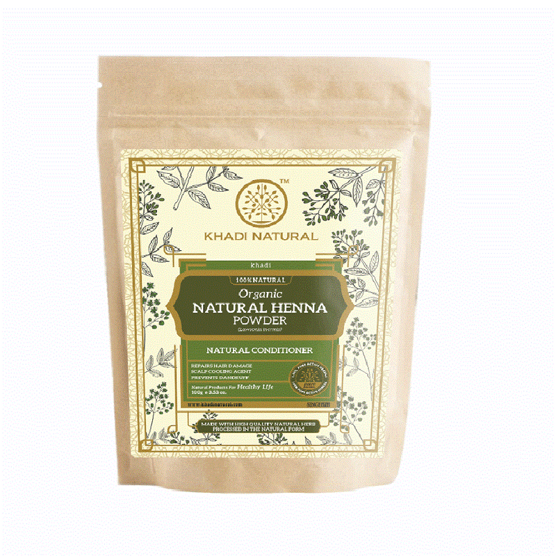 Khadi Natural Organic Natural Henna For Hair - 100% Natural - 100gm - Buy from Indicrest