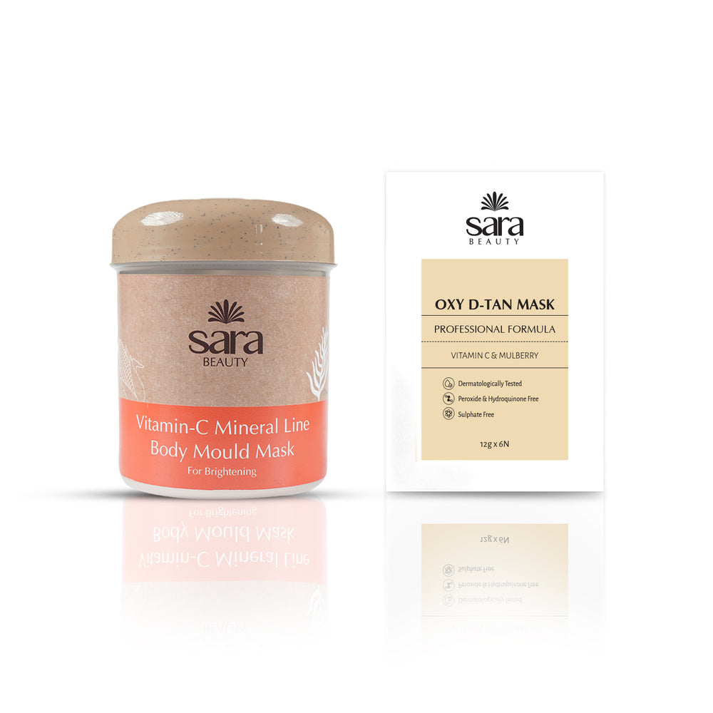 SARA Vitamin C Line Body Mould Mask No-13 ( IN JAR) + SARA Oxy D tan Mask-72g - Buy from Indicrest
