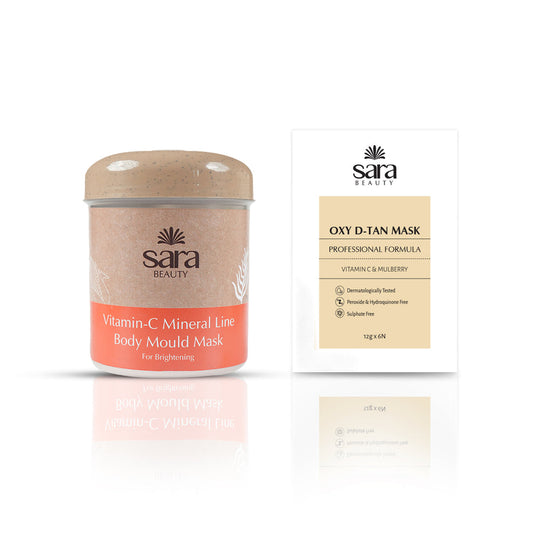 SARA Vitamin C Line Body Mould Mask No-13 ( IN JAR) + SARA Oxy D tan Mask-72g - Buy from Indicrest