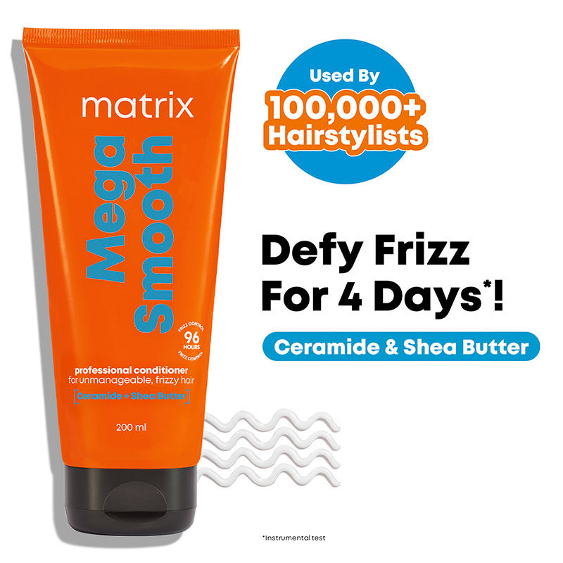 Matrix Mega Smooth Professional Conditioner For Frizzy Hair, For All Hair Types, Paraben-Free, 200ml Buy at Indicrest