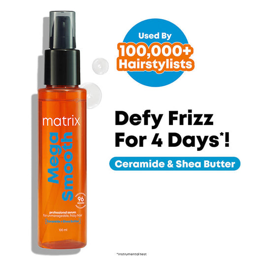 Matrix Mega Smooth Professional Anti-Frizz Serum For Dry, Unmanageable Hair, For All Hair Types, 100ml Buy at Indicrest