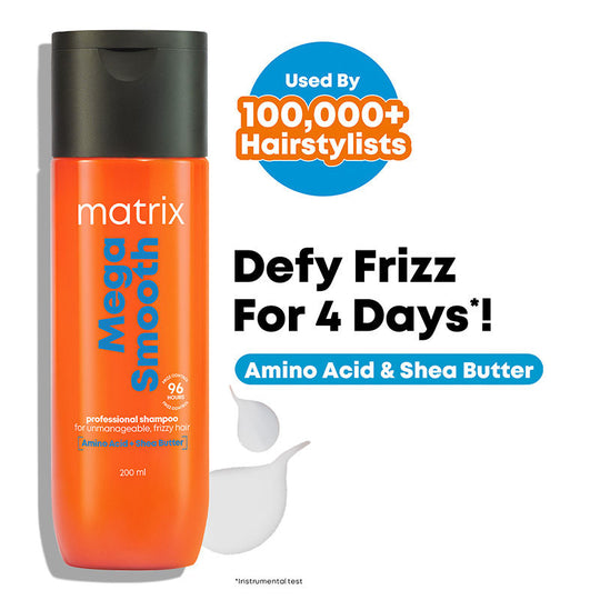 Matrix Mega Smooth Professional Shampoo For Frizzy Hair, For All Hair Types, Paraben-Free, 200ml Buy at Indicrest