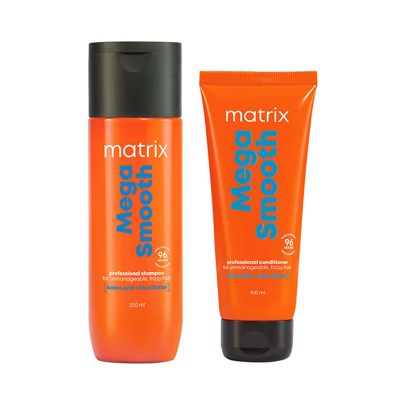 Matrix Mega Smooth Shampoo, 200ml & Conditioner, 100ml Combo, Defy Frizz For 4 Days For All Hair Type, Paraben-free Buy at Indicrest Image 10