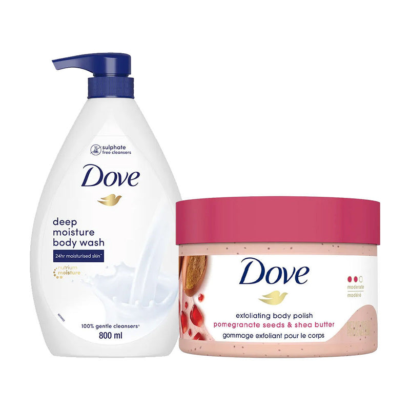 Dove - Pomegranate Scrub & Deep Moisture Bodywash Combo, 2 pieces Buy at Indicrest