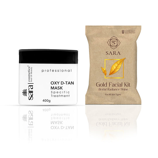 Sara Oxy D-TAN Mask, 400g + Gold Facial Kit, 43g - Buy from Indicrest