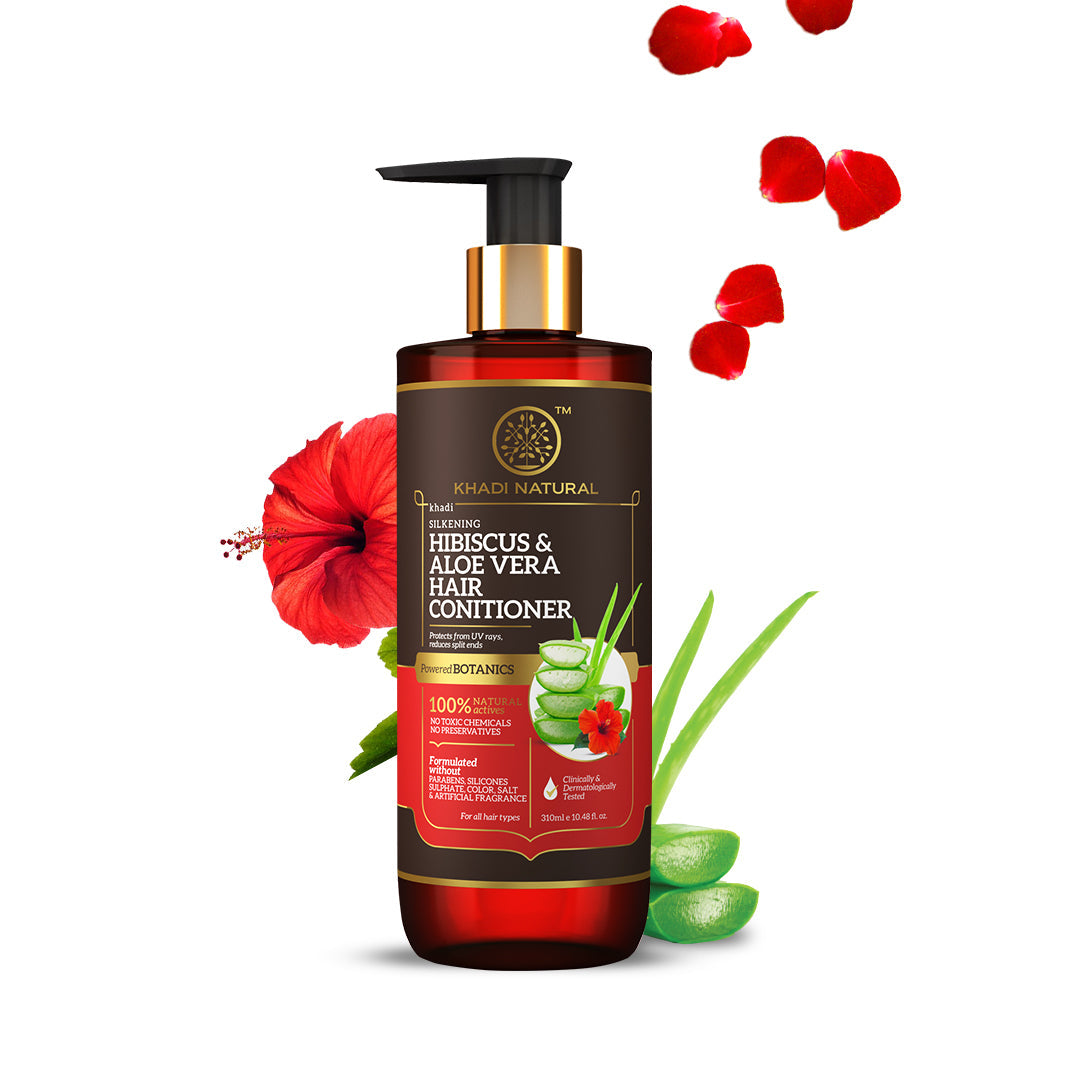 Khadi Natural Hibiscus & Aloe Vera Hair Conditioner - Parabens, Silicones, Sulphate, Color, Salt & Artificial Fragrance Free - 310ml - Image 5 - Buy from Indicrest