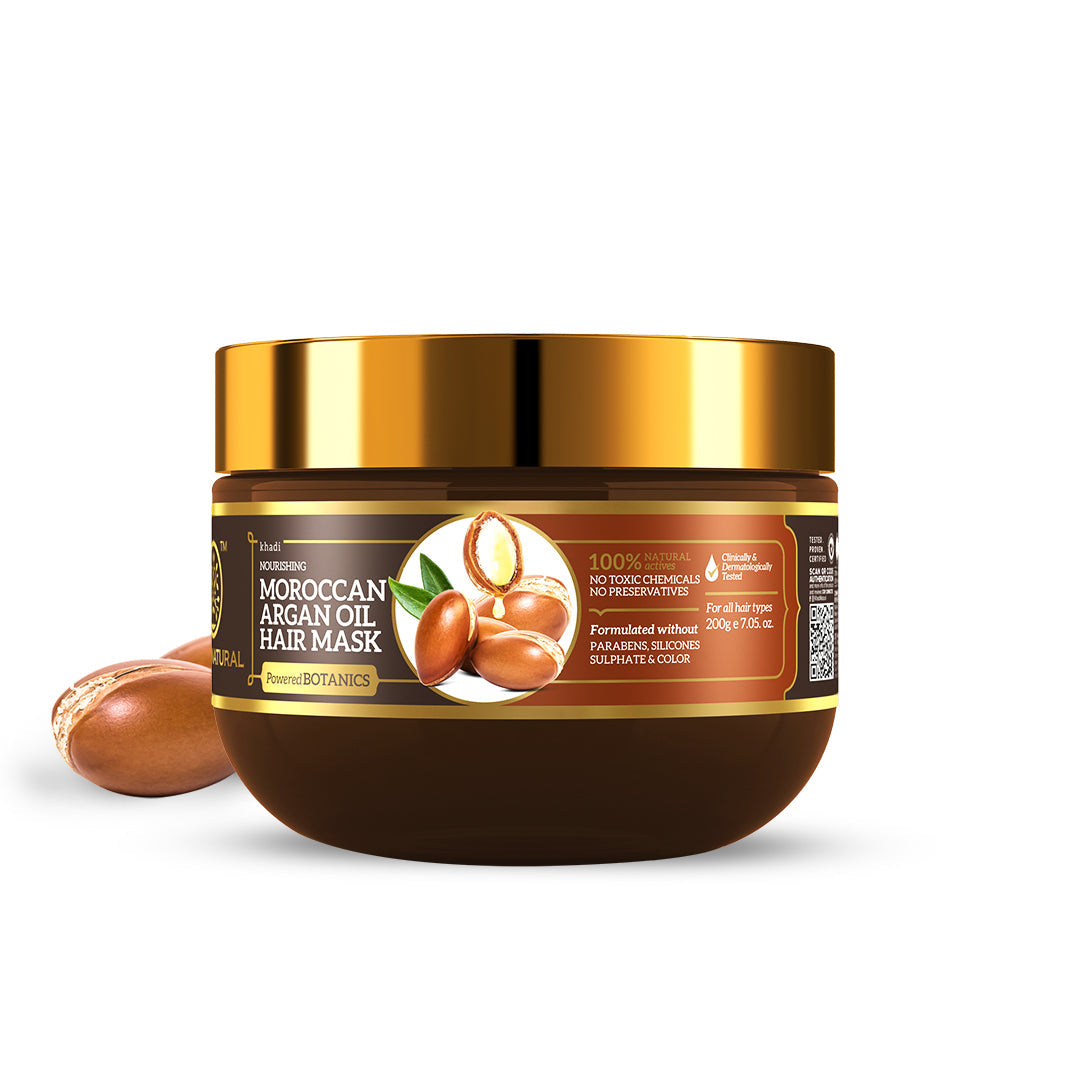 Khadi Natural Moroccan Argan Oil Hair Mask – SLS, Paraben & Color-Free - 200gm - Image 5 - Buy from Indicrest