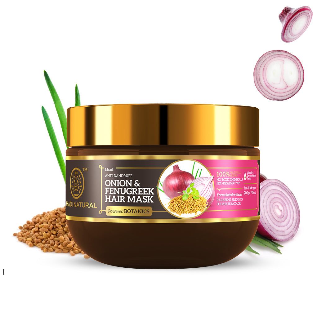 Khadi Natural Onion & Fenugreek Hair Mask – SLS, Paraben & Color Free - 200gm - Image 3 - Buy from Indicrest