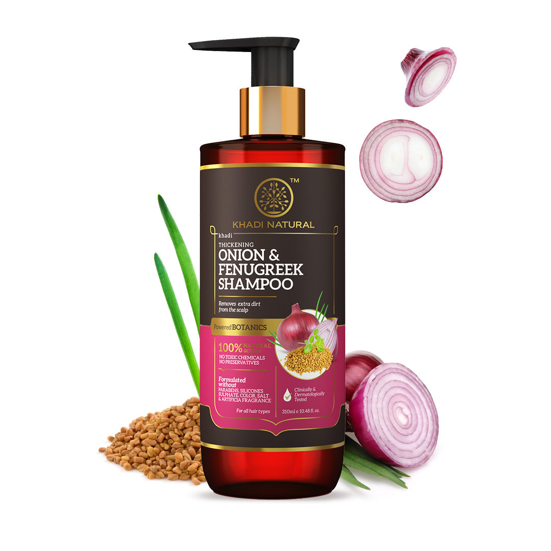 Khadi Natural Onion & Fenugreek Hair Cleanser- Paraben Free - 310ml - Image 6 - Buy from Indicrest