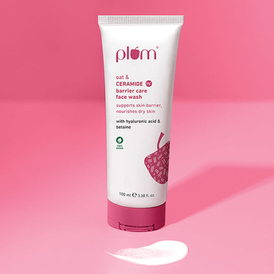 Plum Oat & 1% Ceramide Barrier Care Face Wash | Maintains & Preserves Skin Barrier | Hydrates & Nourishes Skin | Sulphate-Free & Non-Drying | For Normal & Dry Skin, 100ml Buy at Indicrest