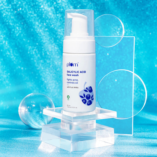 Plum 1% Encapsulated Salicylic Acid Foaming Face Wash for Acne | Fights Acne | Controls Oil | Smoothens Skin, 110ml Buy at Indicrest