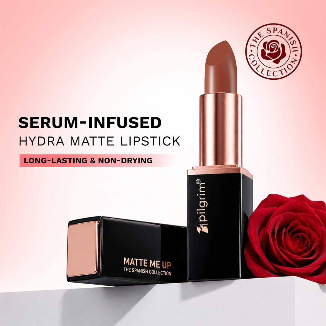 Pilgrim Matte Me Up Serum Bullet Lipstick, Alpha Brown  - 34 - Image 5 - Buy from Indicrest
