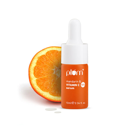 Plum 15% Vitamin C Face Serum with Mandarin (10ml) | Boosts Glow | Fades Dark Spots | Fights Hyperpigmentation, 10ml Buy at Indicrest