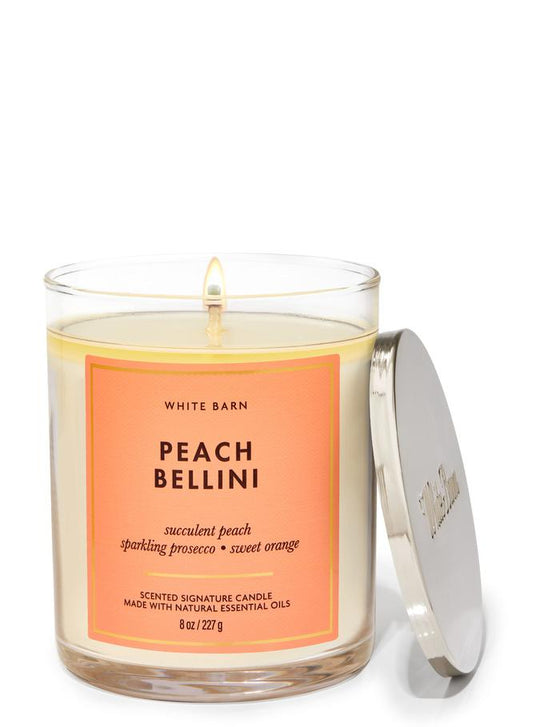 Bath & Body Works Peach Bellini Signature Single Wick Candle, 227 g / 8 oz Buy at Indicrest