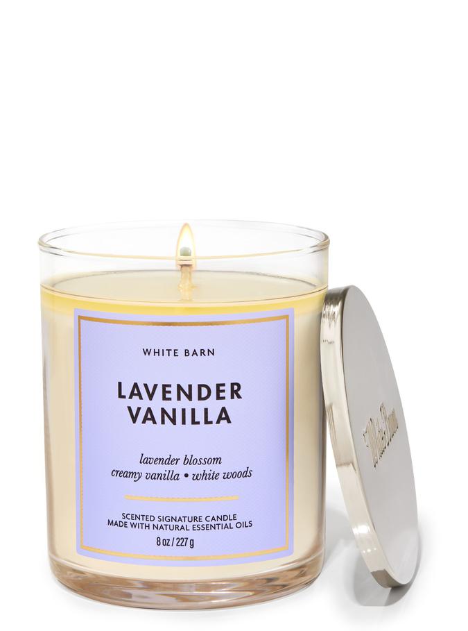 Bath & Body Works Lavender Vanilla Signature Single Wick Candle, 227 g / 8 oz