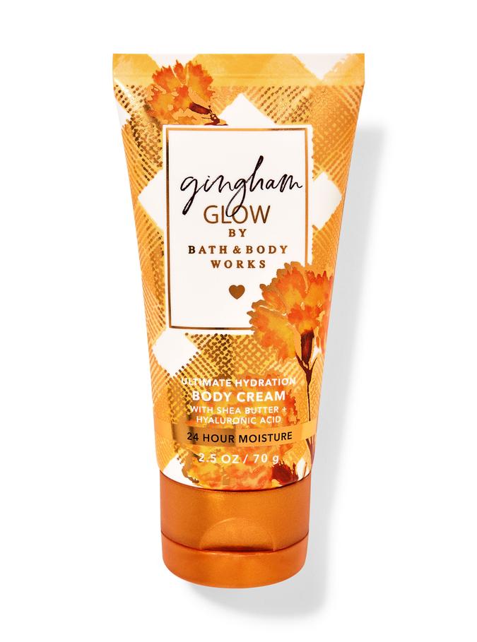Bath & Body Works Gingham Glow Travel Size Ultimate Hydration Body Cream, 70 g / 2.5 oz