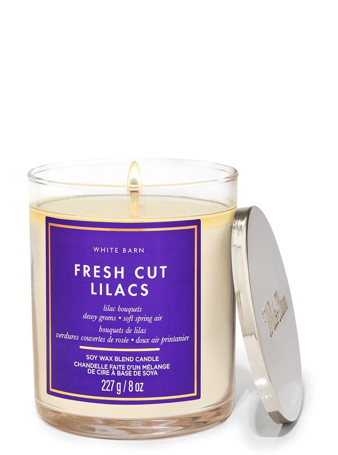 Bath & Body Works Fresh Cut Lilacs Single Wick Candle, 227g / 8 oz