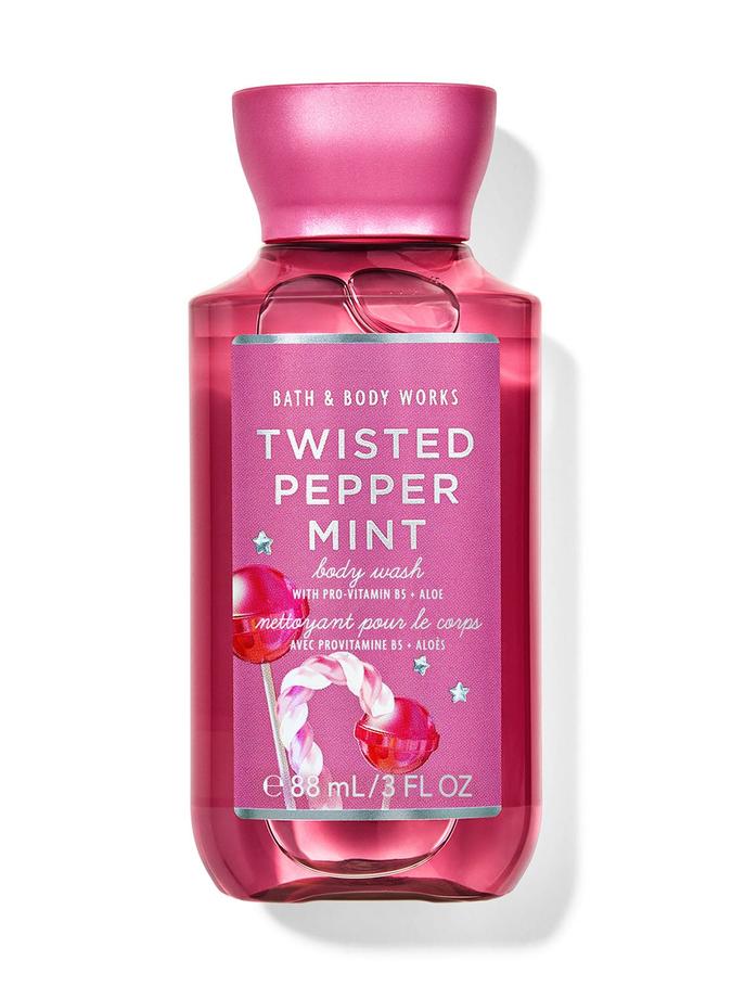 Bath & Body Works Twisted Peppermint Travel Size Body Wash, 88 ml / 3 fl oz