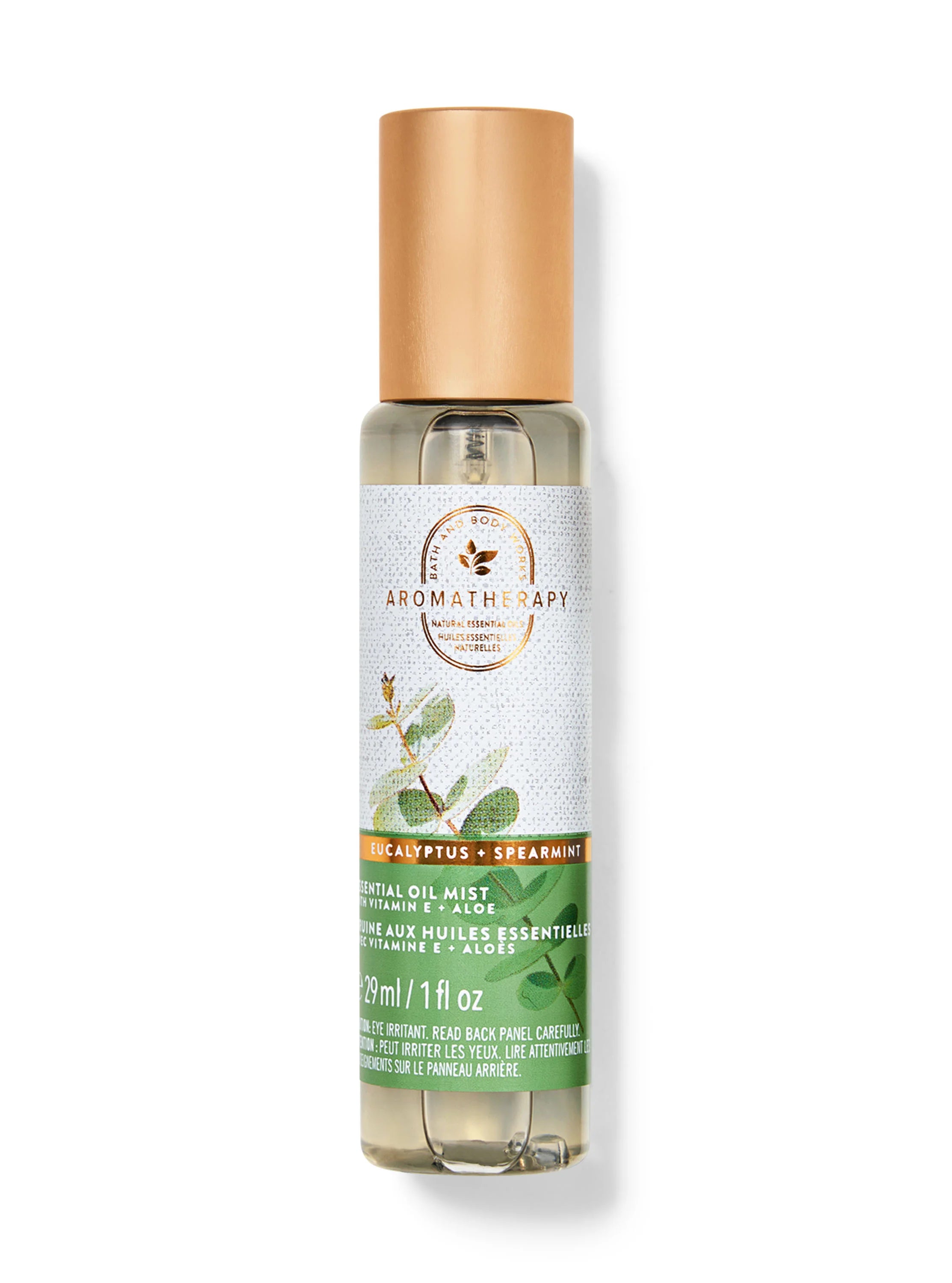Bath & Body Works Eucalyptus Spearmint Travel Size Essential Oil Mist, 29 ml / 1 fl oz