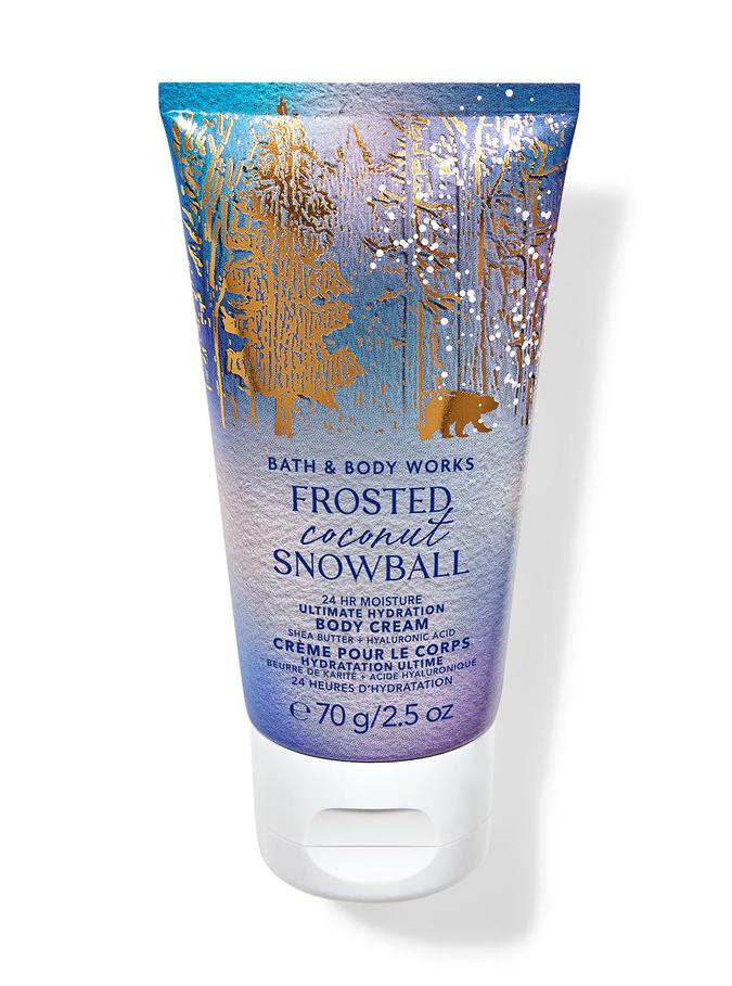 Bath & Body Works Frosted Coconut Snowball Travel Size Ultimate Hydration Body Cream, 70 g / 2.5 oz