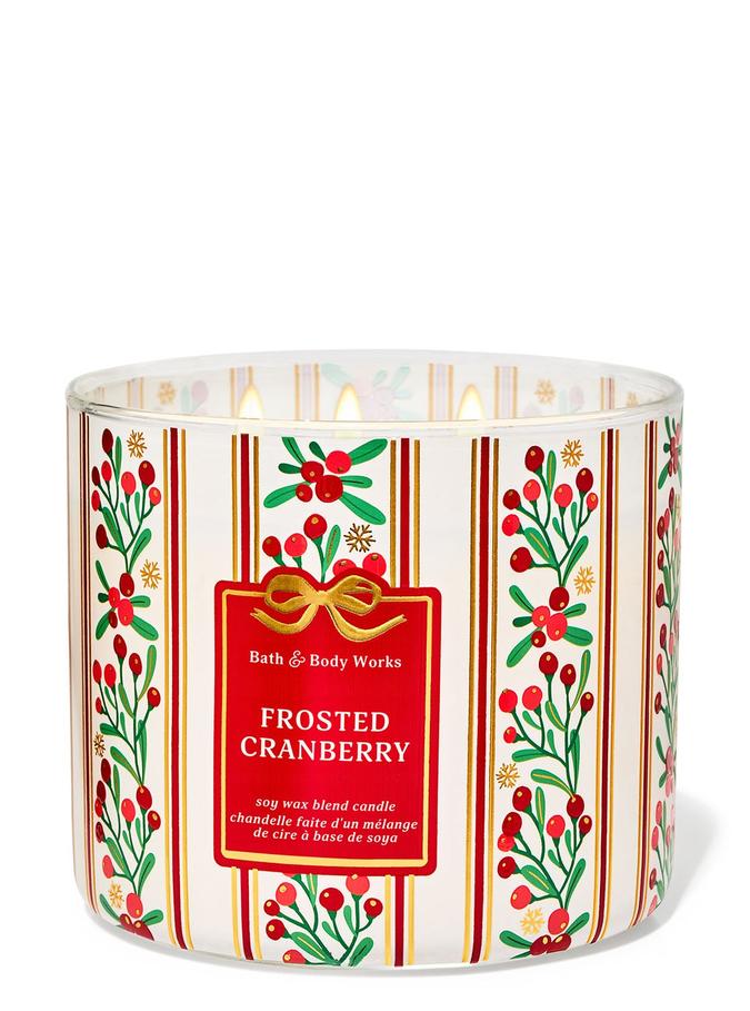 Bath & Body Works Frosted Cranberry 3-Wick Candle, 411 g/14.5 oz