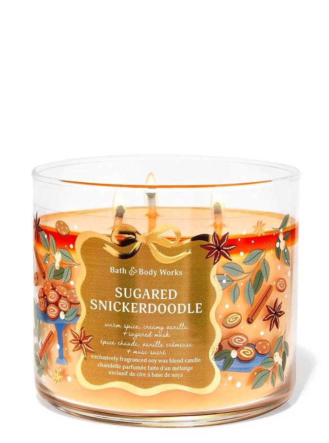 Bath & Body Works Sugared Snickerdoodle 3-Wick Candle, 411 g/14.5 oz