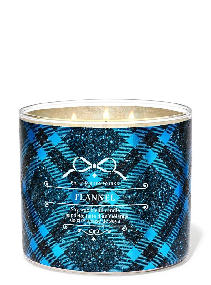Bath & Body Works Flannel 3-Wick Candle, 411 g/14.5 oz
