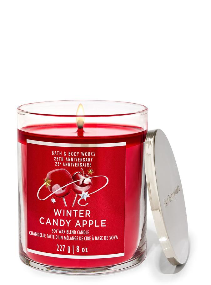 Bath & Body Works Winter Candy Apple Single Wick Candle, 227 g / 8 oz