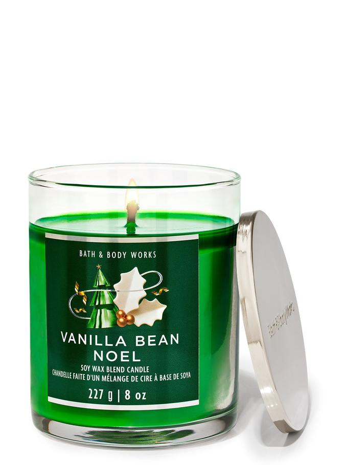 Bath & Body Works Vanilla Bean Noel Single Wick Candle, 227 g / 8 oz