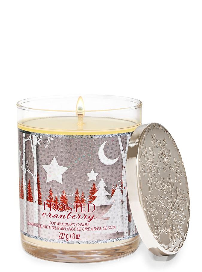 Bath & Body Works Frosted Cranberry Single Wick Candle, 227 g / 8 oz