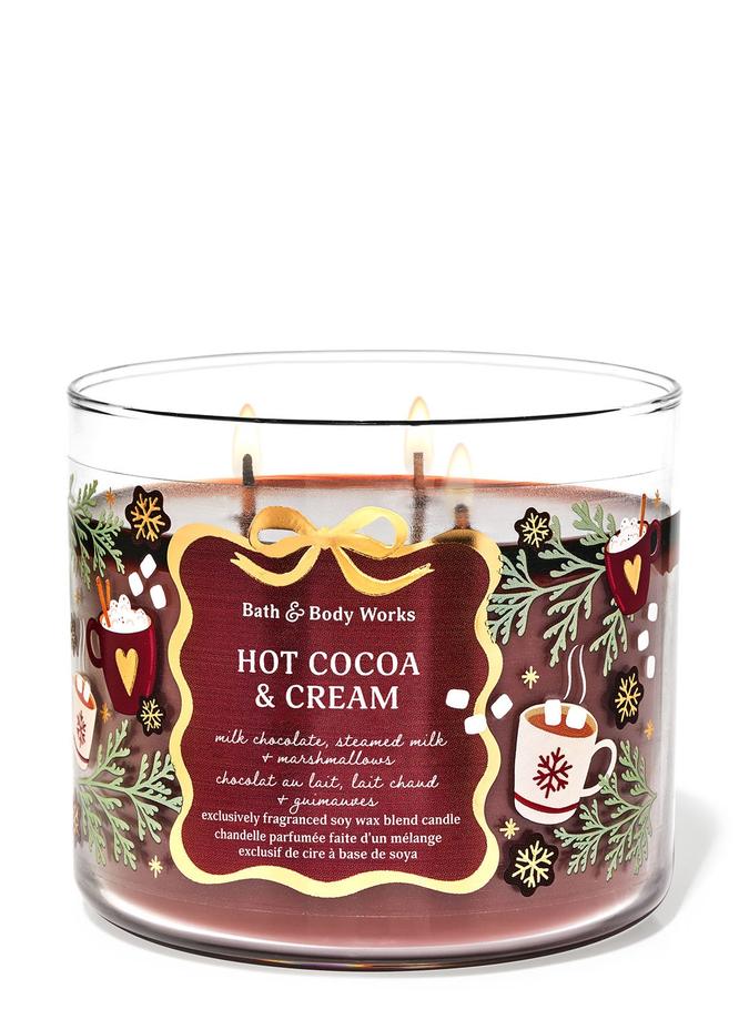 Bath & Body Works Hot Cocoa & Cream 3-Wick Candle, 411 g/14.5 oz