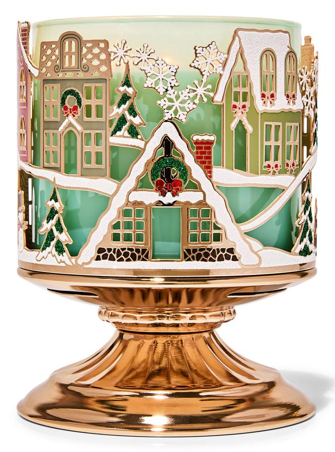 Bath & Body Works Village Scene 3-Wick Candle Holder, 1 pcs