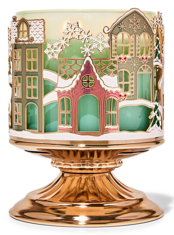 Bath & Body Works Village Scene 3-Wick Candle Holder, 1 pcs