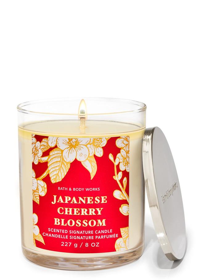 Bath & Body Works Japanese Cherry Blossom Single Wick Candle, 227 g / 8 oz