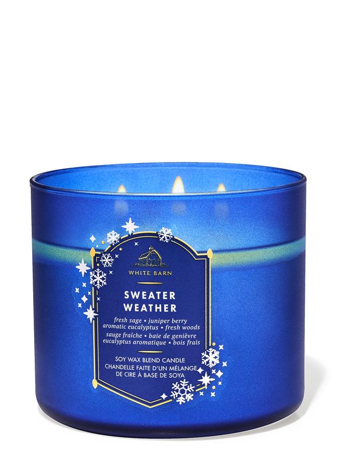 Bath & Body Works Sweater Weather 3-Wick Candle, 411 g/14.5 oz