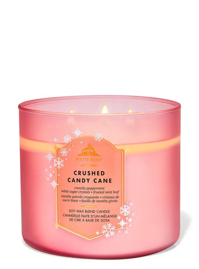 Bath & Body Works Crushed Candy Cane 3-Wick Candle, 411 g/14.5 oz