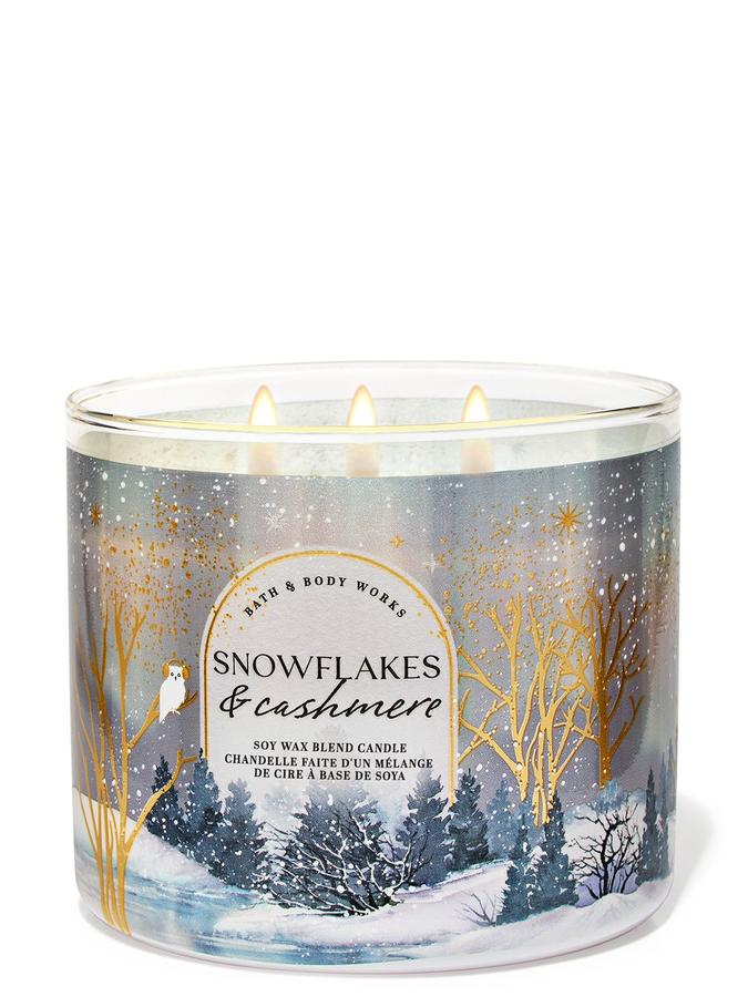 Bath & Body Works Snowflakes & Cashmere 3-Wick Candle, 411 g/14.5 oz